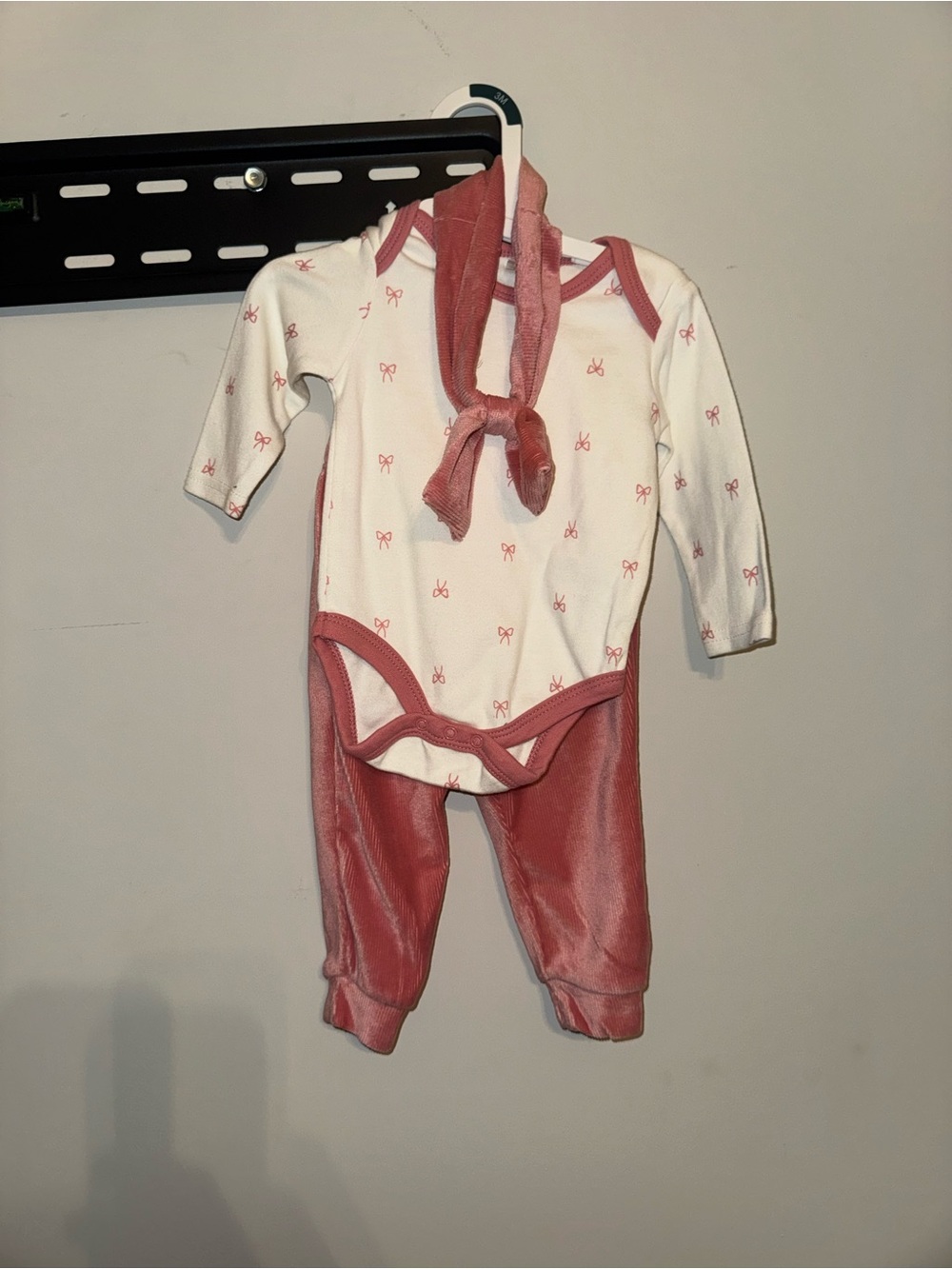 Baby Girls Pink-Accent Three piece Set
